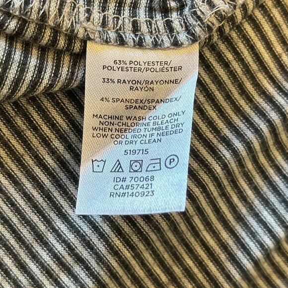 LOFT Women's Striped Cowl Neck Tunic Gray Black Size M - Picture 6 of 7